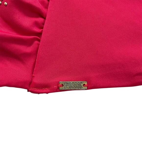 Victoria's Secret PINK Gold Star Bandeau Bikini Top Size M Red Festival NWOT - Picture 4 of 9